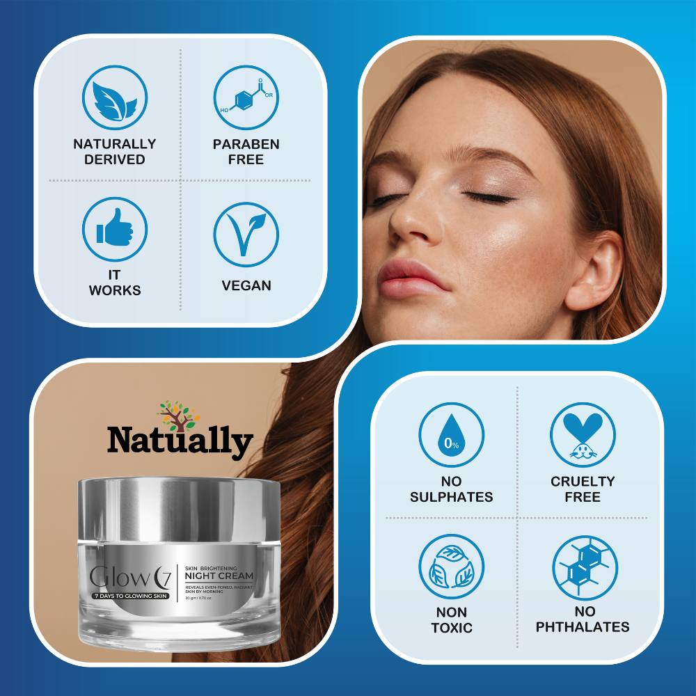 Glow 7 Skin Brightening Night Cream for Radiant Overnight Care20G