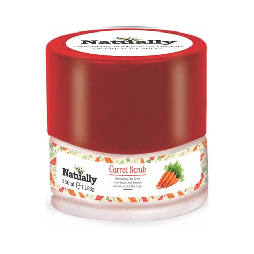 Natually Carrot Scrub - Exfoliating & Anti Tan & Anti Blemish 350gms