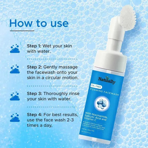 NATUALLY Oil-Free Foaming Face Wash & 130ml