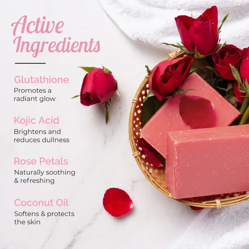 Natually Radiant Rose Brightening Bar With Glutathione & Rose Petals