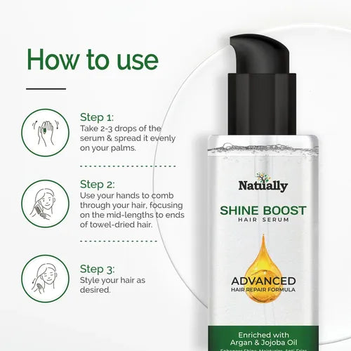 Natually Shine Boost Hair Serum & Enhance Shine ,Moisturize ,Anti Frizz &100ml
