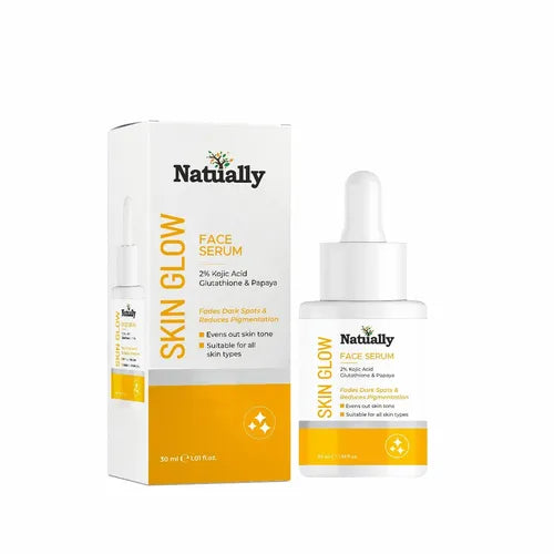 Natually Skin Glow Face Serum - 2% Kojic Acid, Glutathione and Papaya - 30ml