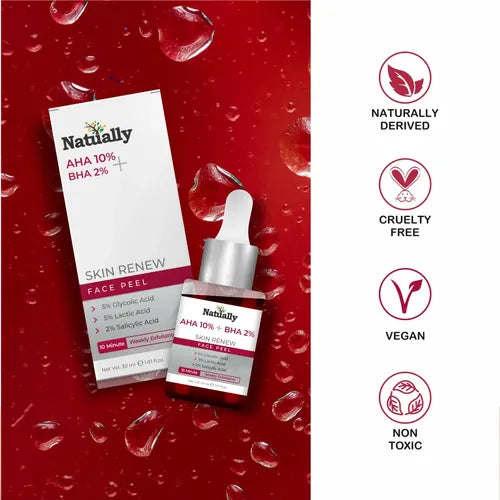 Skin Renew Face Peel with AHA 10% and BHA 2% for Smooth Skin